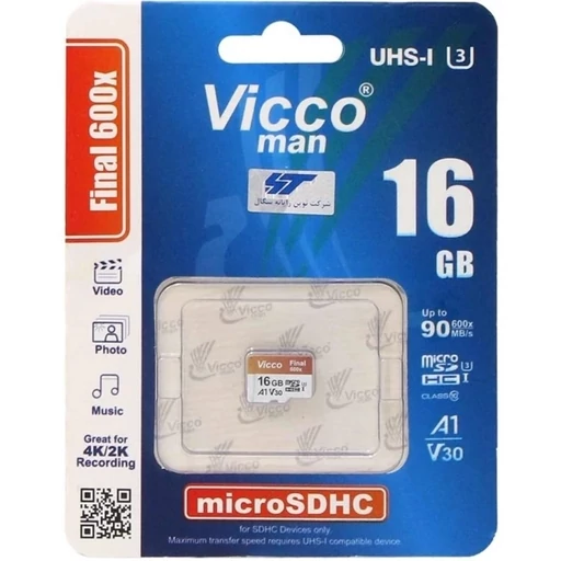 کارت حافظه microSDHC ویکو من مدل final 600x کلاس 10 استاندارد UHS-I U3 سرعت90MBpsظرفیت 16 گیگابایت