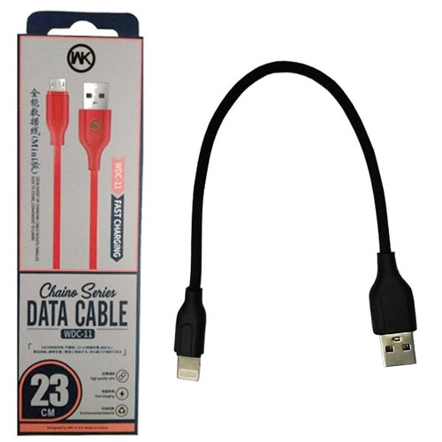کابل شارژلایتنیگ کوتاه و دیتا دار پاوربانکی آیفون مدل WK WDC-11