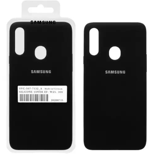 قاب سیلیکونی پاک کنی اورجینال Samsung Galaxy A20s - رنگ مشکی (پک دار)