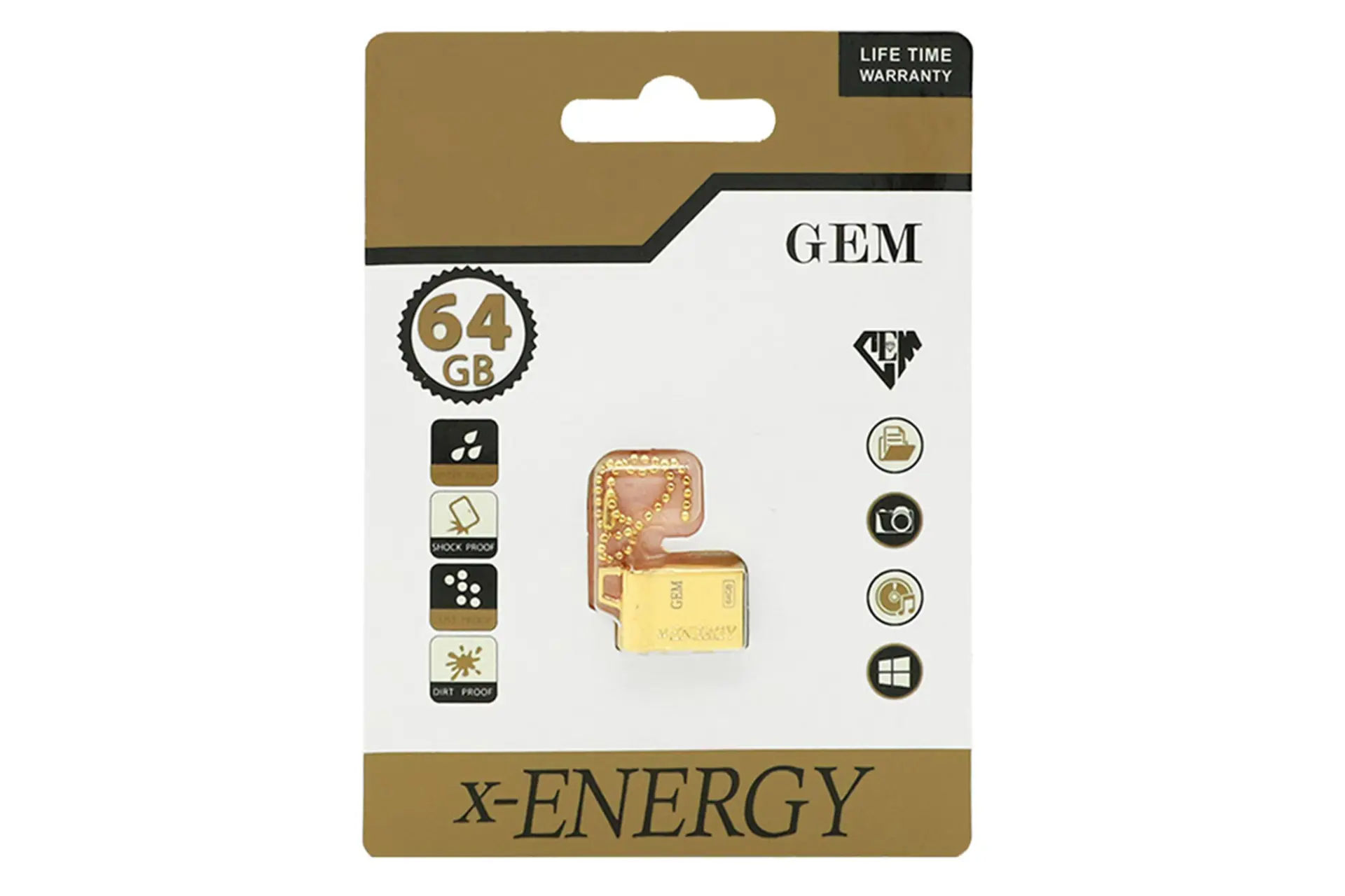 فلش مموری ایکس-انرژی مدل USB2.0 Gold ظرفیت 64 گیگابایت