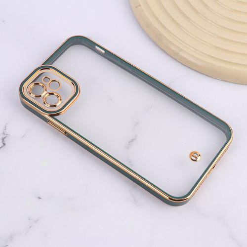 قاب شفاف Space آیفون iPhone 11 دور رنگی محافظ لنزدار- رنگ یشمی
