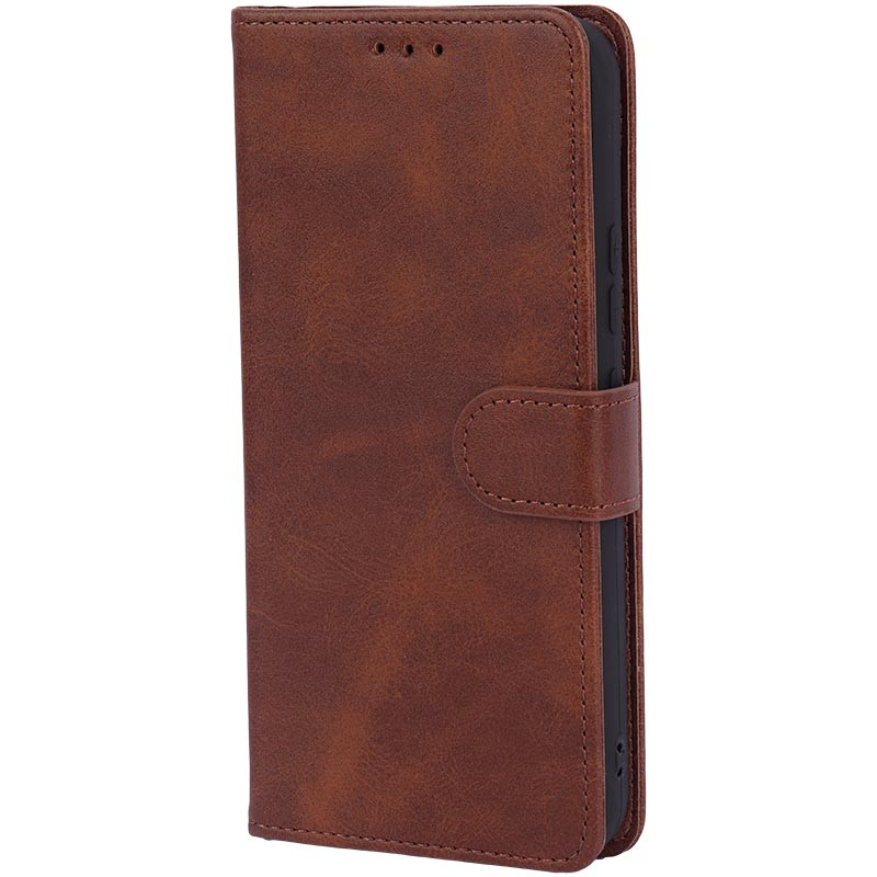 کیف کتابی کلاسوی چرمی مگنتی محافظ لنزدار سامسونگ Galaxy A16 5G - قهوه ای تیره