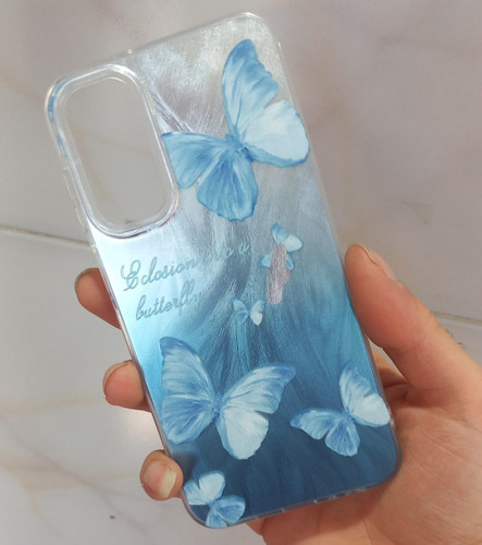 قاب فانتزی دخترانه Misty Butterfly (پروانه در مه) مناسب گوشی سامسونگ A15 🔴دارای ایراد جزئی رنگ (تخفیف ویژه) حتما قبل ثبت سفارش توضیحات را بخوانید🔴