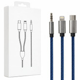 کابل AUX به Lightning و Type-C پلاس Plus مدل MH-240 طول 1 متر